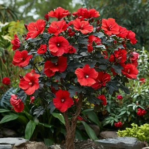 Гибискус Миднайт Роуз купить по цене от 269р. в интернет-магазине «Посадика» с доставкой почтой в в Козловкае и по всей России – [изображение №1].